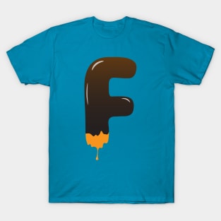 Chocolate Alphabet Letter F T-Shirt